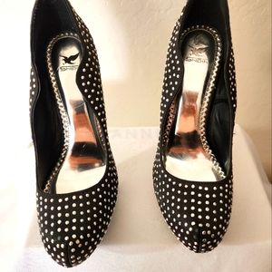 SHIEKH BPLACK SATIN Studded Platform